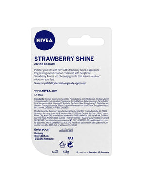 Nivea Women Strawberry Shine Long Lasting Moisturisation Caring Lip Balm 4.8 g