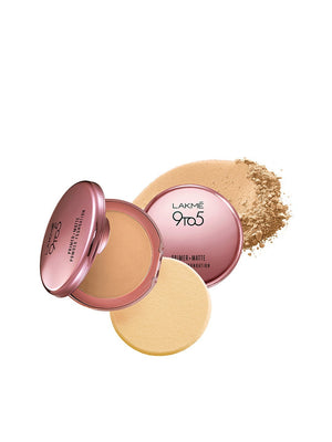 Lakme 9 to 5 Primer+Matte Powder Foundation - Silky Golden 9g